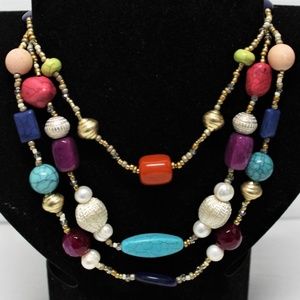 Chico's Candy Illusion multi strand boho necklace